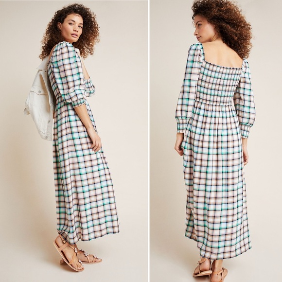 ANTHROPOLOGIE Cerie Smocked Midi Dress by Maeve NWT - Picture 3 of 12